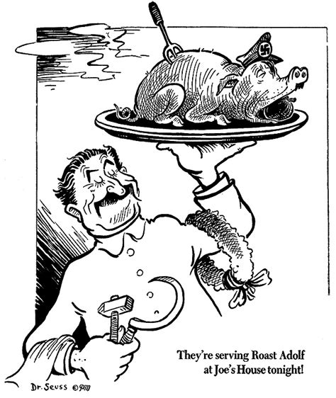 A 1941 political cartoon by Dr. Seuss depicting Stalin .